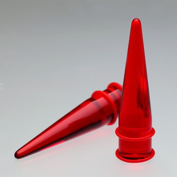 Detail View 1 of A Pair of Translucent UV Acrylic Taper-Red